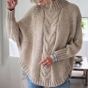 Hazel Chamberlain | Cable Knit Oversized Turtleneck Sweater