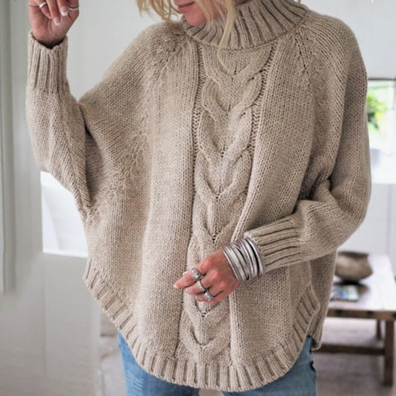 Hazel Chamberlain | Cable Knit Oversized Turtleneck Sweater