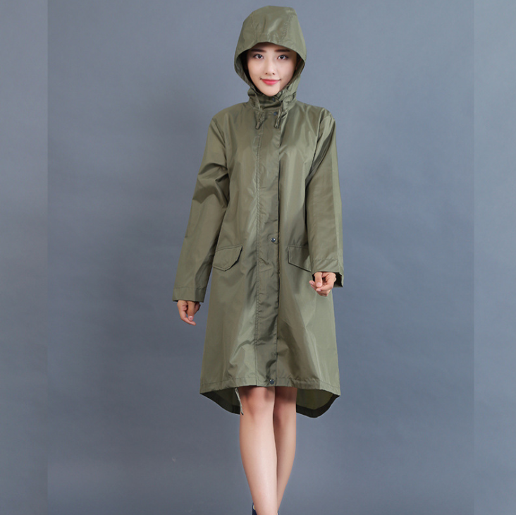 Eleanor Scott | Hooded Polka Dot Raincoat in Navy Blue