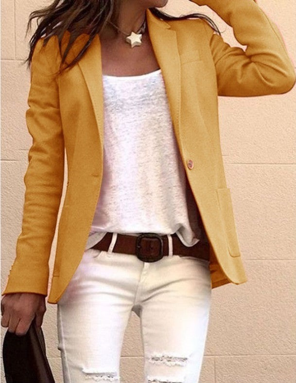 Harriet Robinson | Fitted Single-Button Blazer in Pink