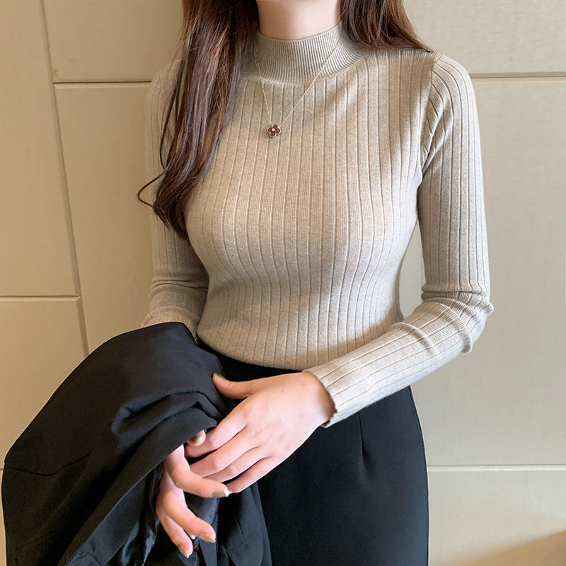 Eleanor Scott | Ribbed Mock Neck Knit Sweater