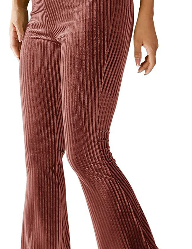 Phoebe Baker | Pantalon évasé côtelé en velours à taille haute