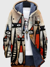 Rowan Ellicott | Mens Jacket With Artistic Cat Print