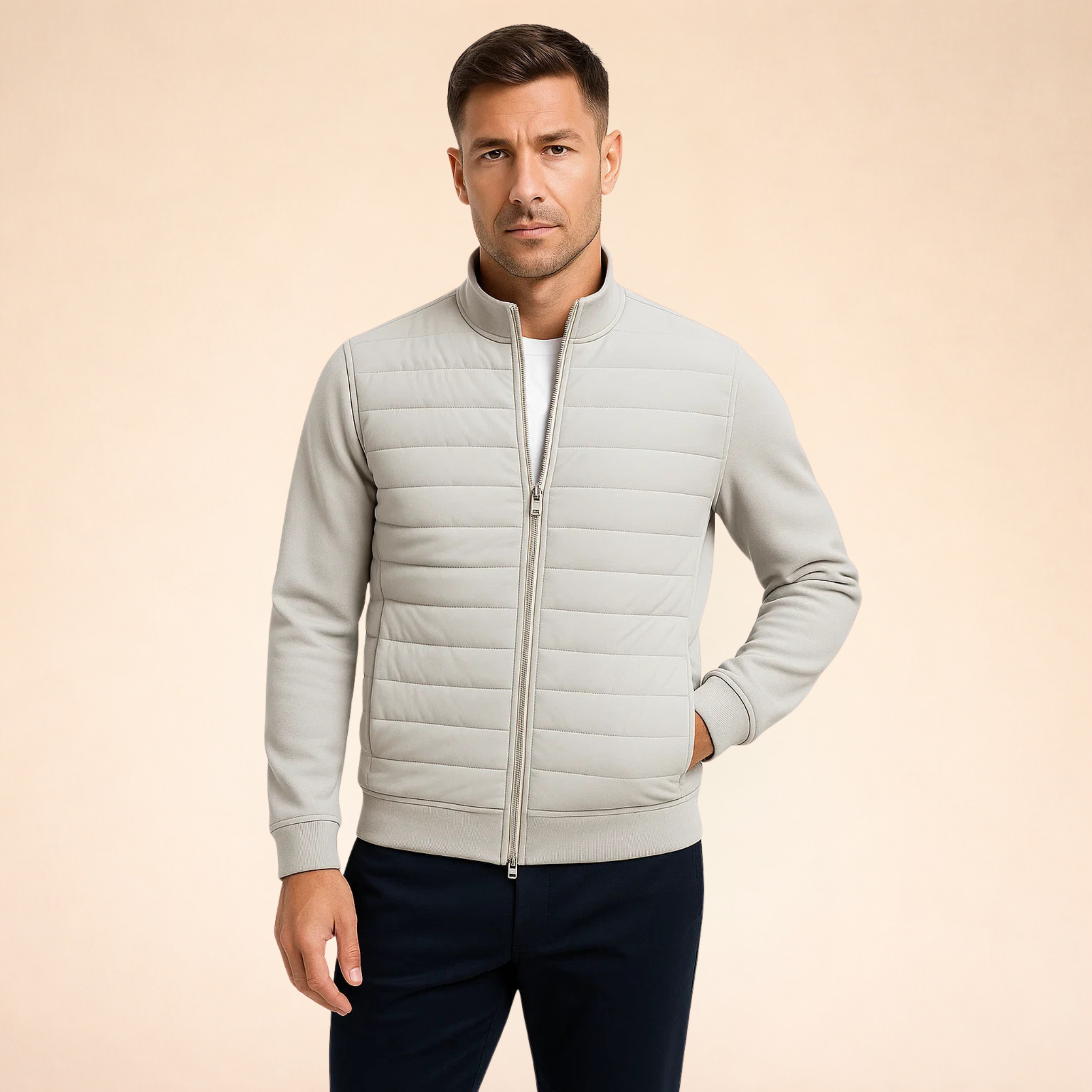 Nathaniel Brooks | Hybrid Quilted Zip Jacket For Men