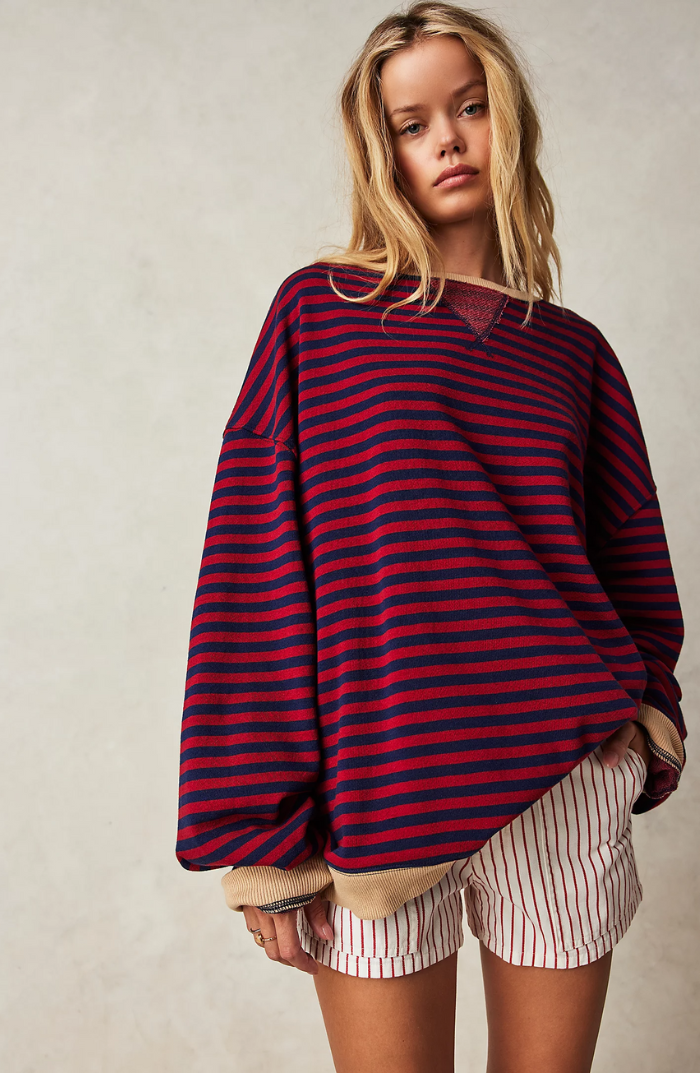 Isla Wilson | Striped Round-Neck Pullover