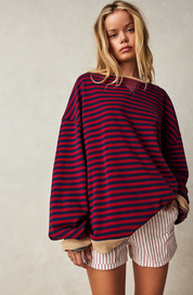 Isla Wilson | Striped Round-Neck Pullover
