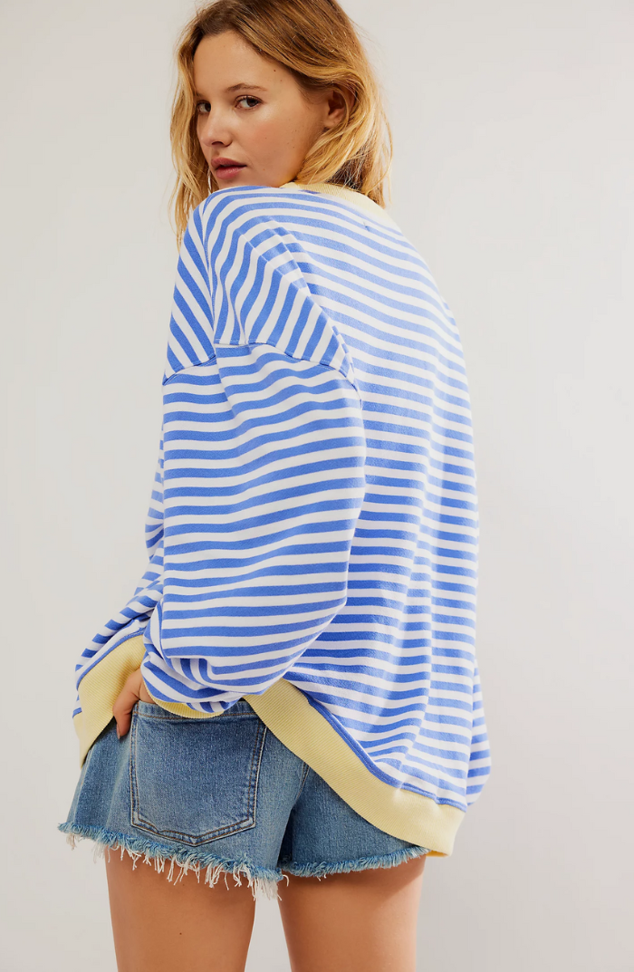 Isla Wilson | Striped Round-Neck Pullover