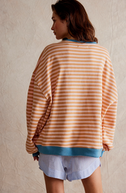 Isla Wilson | Striped Round-Neck Pullover