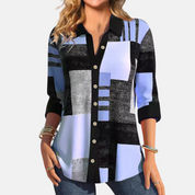 Briony Marlow | Geometric Print Button-Front Blouse