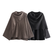 Florence Winterbourne | Oversized Cape Coat with Textured Finish