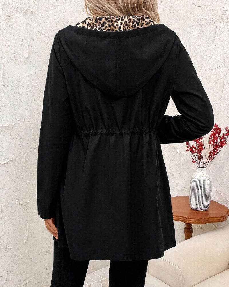 Constance Fairbank | Leopard-Lined Hooded Coat With Drawstring Waist