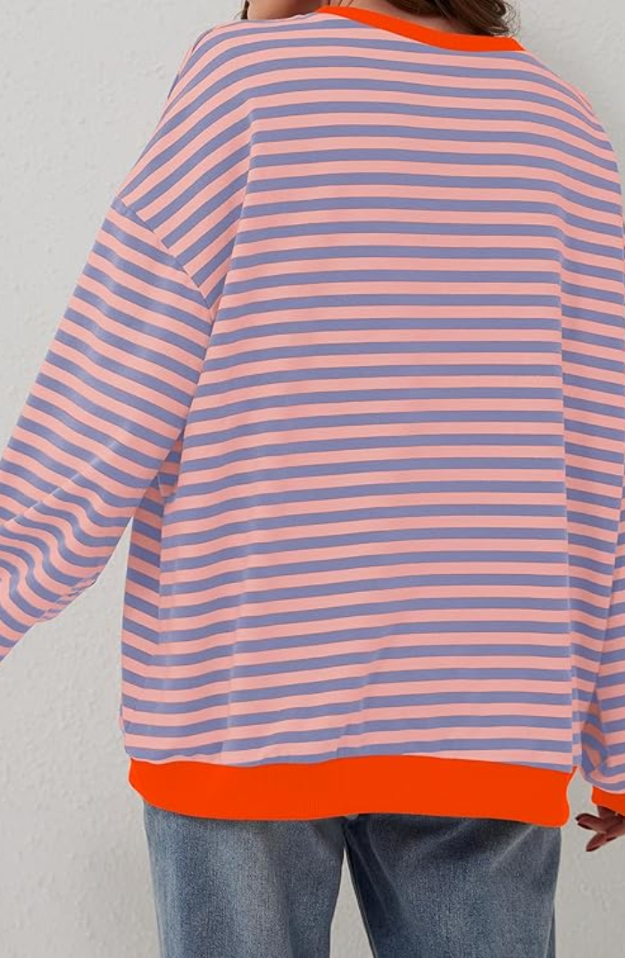 Isla Wilson | Striped Round-Neck Pullover