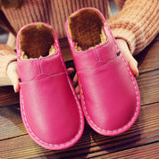 Lydia Baker | Chaussons en cuir doublés de fourrure avec semelle imperméable