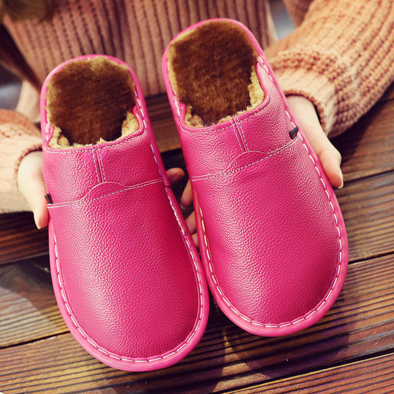 Lydia Baker | Chaussons en cuir doublés de fourrure avec semelle imperméable