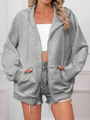 Penelope Baker | Textured Zip-Up Hooded Jacket