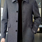Millicent Shaw | Manteau en mélange de laine à boutonnage simple gris
