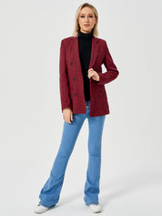 Charlotte Bennett | Houndstooth Work Jacket With Double-Breasted Lapel