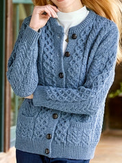 Rosalind Cooper | Textured Cable-Knit Button-Front Cardigan