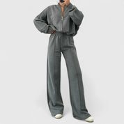 Nadia Pemberton | Ensemble pull oversize zippé et pantalon large