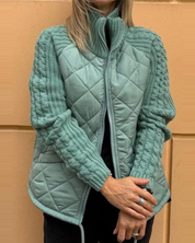 Clementine Radcliffe | Quilted Puffer Jacket With Knit Sleeves