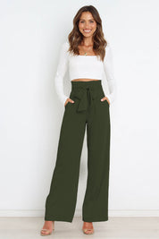 Isabelle Fontaine | Navy High Waist Paperbag Trousers with Bow Detail