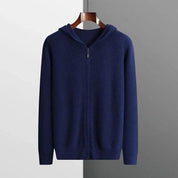 Oliver Hartley | Zip-Up Hooded Knit Cardigan for Men