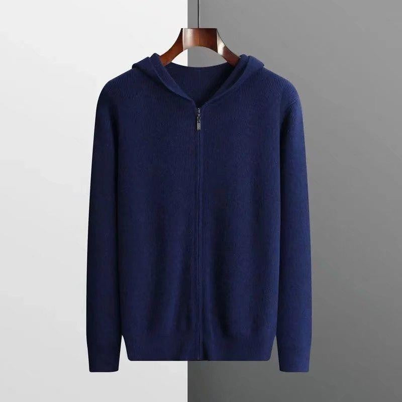 Oliver Hartley | Zip-Up Hooded Knit Cardigan for Men