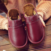 Lydia Baker | Chaussons en cuir doublés de fourrure avec semelle imperméable