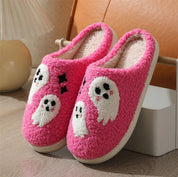 Ghostly Grin | Ghost Halloween Slippers For Women