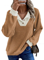 Tabitha Robinson | Ribbed Knit Collared Sweater