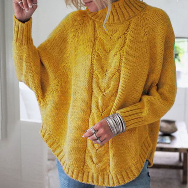 Hazel Chamberlain | Cable Knit Oversized Turtleneck Sweater