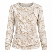 Emmeline Foster | 3D Floral Textured Round Neck Top