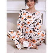 Pyjama d’Halloween « Câlin au chaudron » avec fantôme citrouille pour femmes