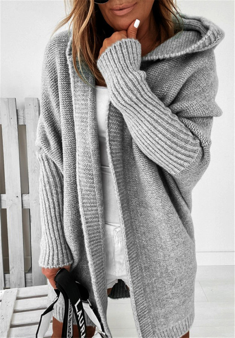 Isla Turner | Oversized Hooded Knit Cardigan