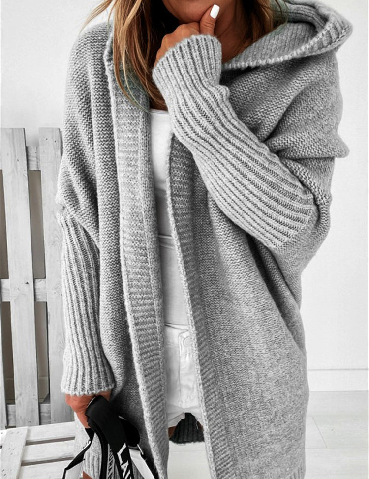 Isla Turner | Oversized Hooded Knit Cardigan