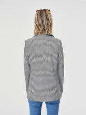 Charlotte Bennett | Houndstooth Work Jacket With Double-Breasted Lapel