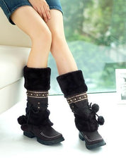 Amelia Jones | Bottes de neige en daim bordées de fourrure