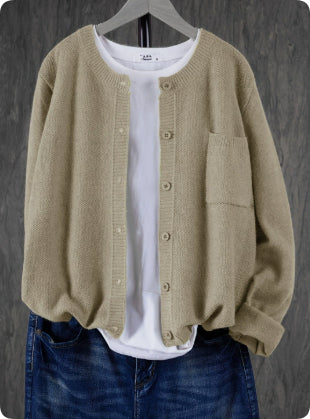 Annabel Ashcombe | Rose Pink Knitted Button-Front Cardigan