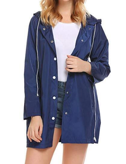 Daisy Marsh | Hooded Lightweight Raincoat with Drawstring Hood