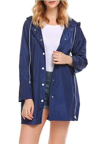 Daisy Marsh | Hooded Lightweight Raincoat with Drawstring Hood