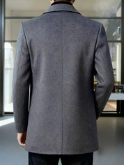 Millicent Shaw | Manteau en mélange de laine à boutonnage simple gris