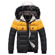 Poppy Evans | Colour Block Puffer Jacket with Faux Fur Hood