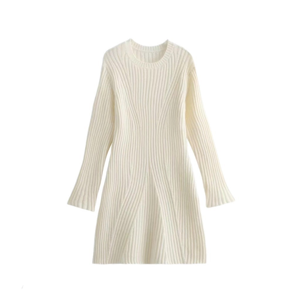 Victoria Walker | Ribbed Knit A-Line Mini Dress For Women