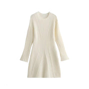 Victoria Walker | Ribbed Knit A-Line Mini Dress For Women