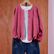 Annabel Ashcombe | Rose Pink Knitted Button-Front Cardigan