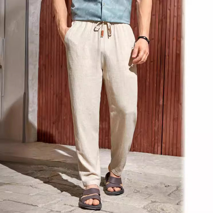 Leonardo Ashford | Relaxed Linen Drawstring Trousers