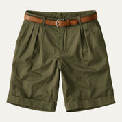 Reginald Ashford | Short chino habillé à plis couleur pierre