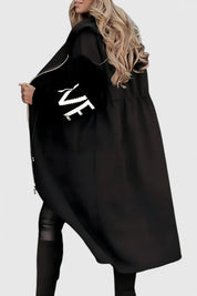 Charlotte Pennington | Long Hooded Coat With Contrast Knit Sleeves