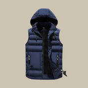 Nathaniel Ashford | Gilet matelassé sans manches à capuche bleu marine