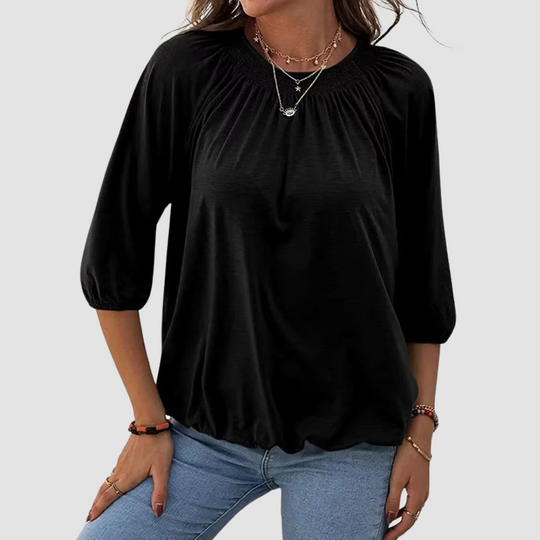 Harriet Palmer | T-shirt bleu à encolure froncée